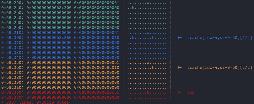 visual heap after chunk reuse